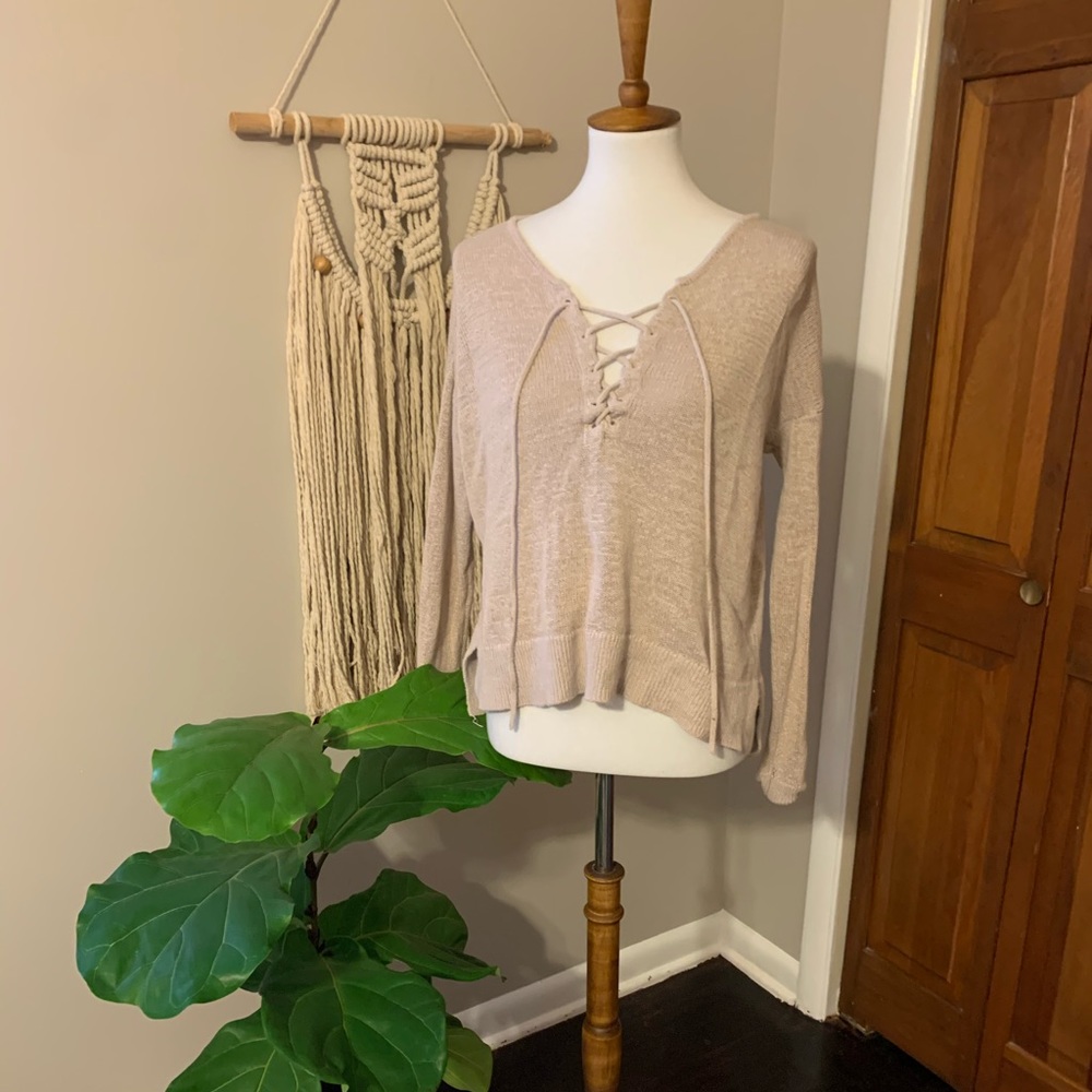Tie front sweater LOFT